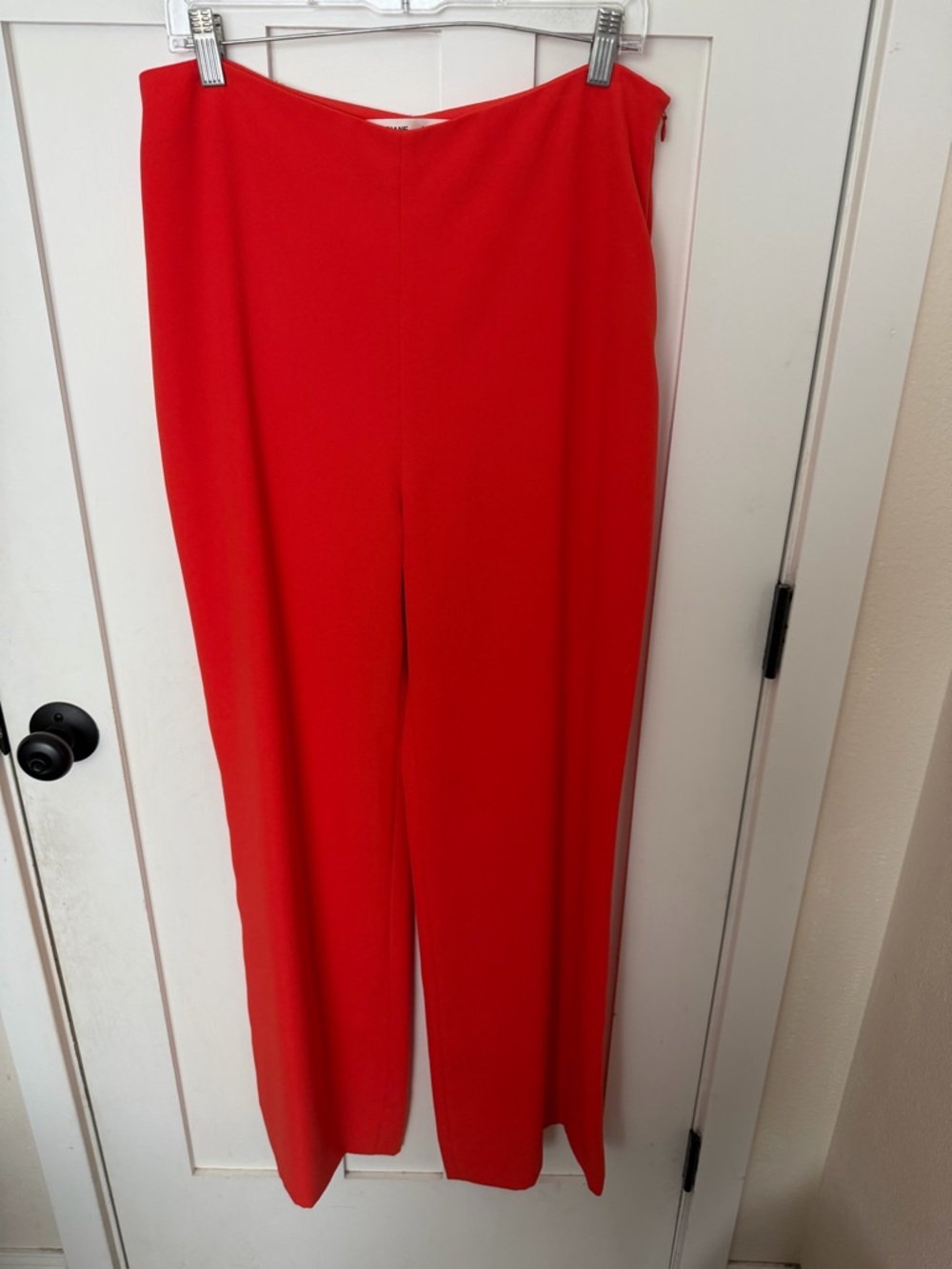 Diane von Furstenberg Wide Leg High Rise Trouser Dress Pants Tangerine Orange 12